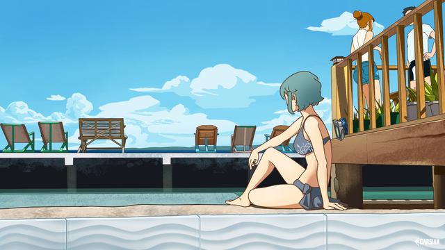 Iruka by the Pool